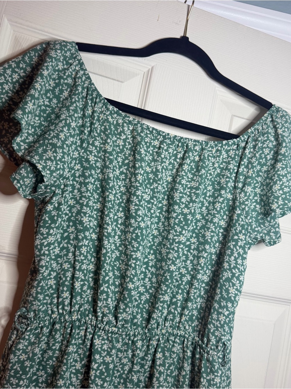 Monteau Green Floral Button-Front Midi Dress - Picture 5 of 6